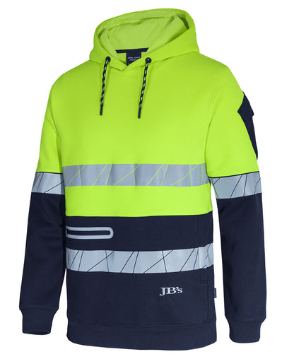 JB's Hi Vis 450G Pull Over Hoodie with Fragmented Tape (JBS6DPFP)