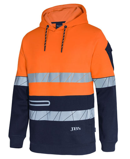 JB's Hi Vis 450G Pull Over Hoodie with Fragmented Tape (JBS6DPFP)