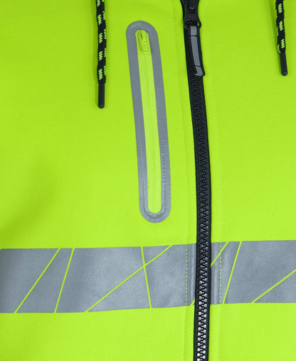 JB's Hi Vis 450G Full Zip Hoodie with Fragmented Tape (JBS6DPFZ)
