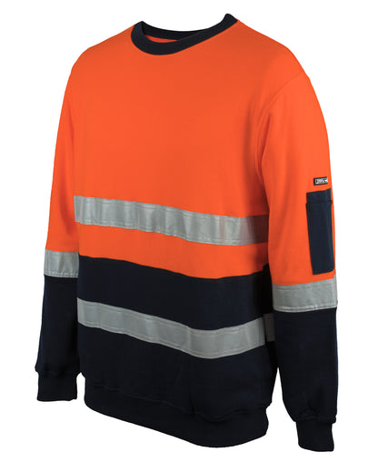 JB's Hi Vis (D+N) 310G Cotton Crew Neck Fleece (JBS6DVCM)