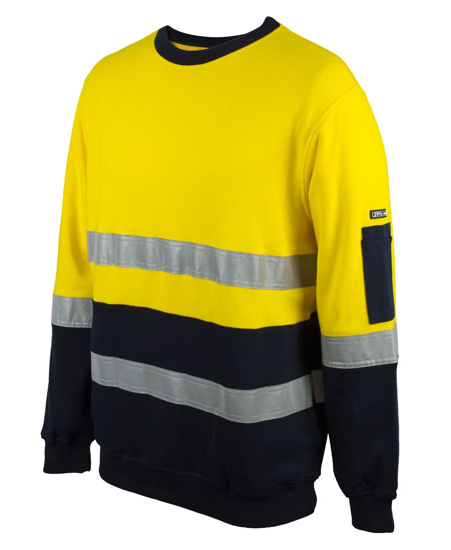 JB's Hi Vis (D+N) 310G Cotton Crew Neck Fleece (JBS6DVCM)