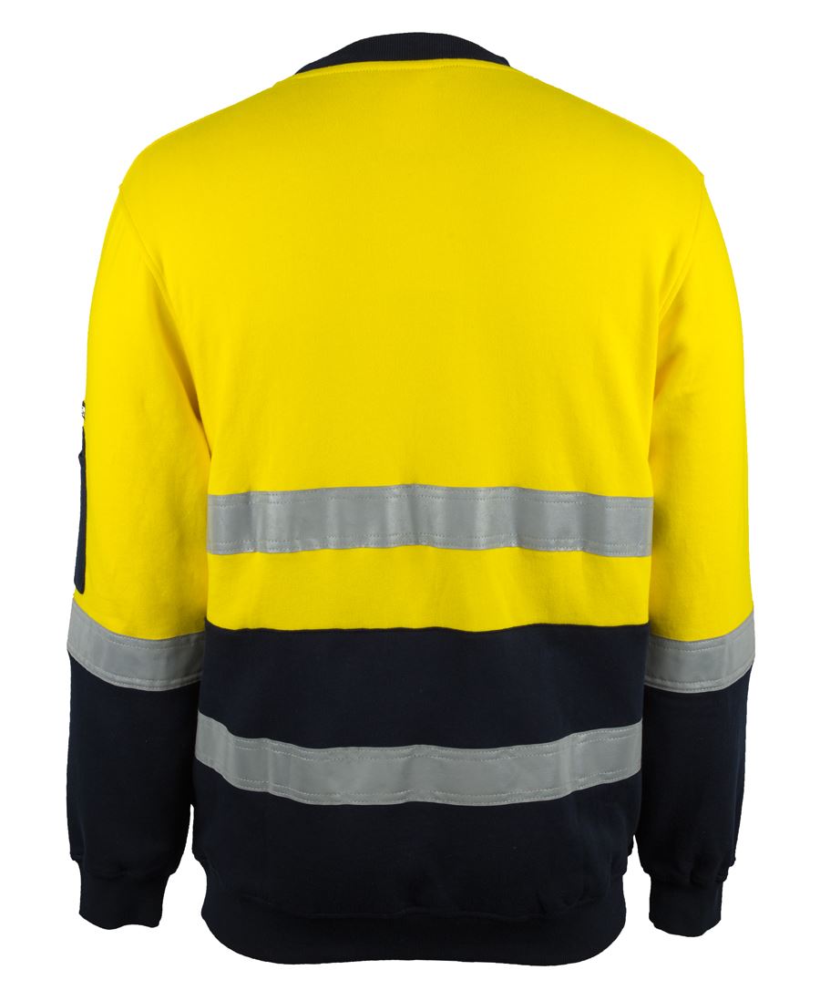 JB's Hi Vis (D+N) 310G Cotton Crew Neck Fleece (JBS6DVCM)