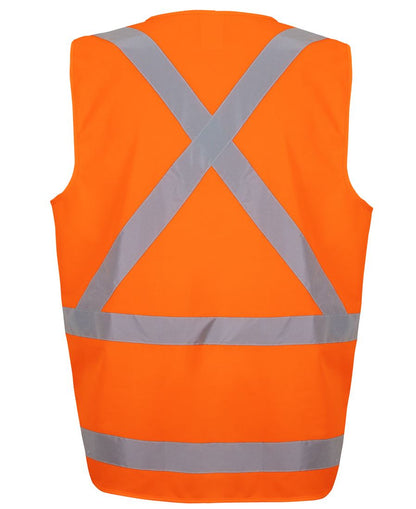 JB's Hi Vis (D+N) NSW/QLD Rail Zip X-Back Safety Vest (JBS6DVQV)