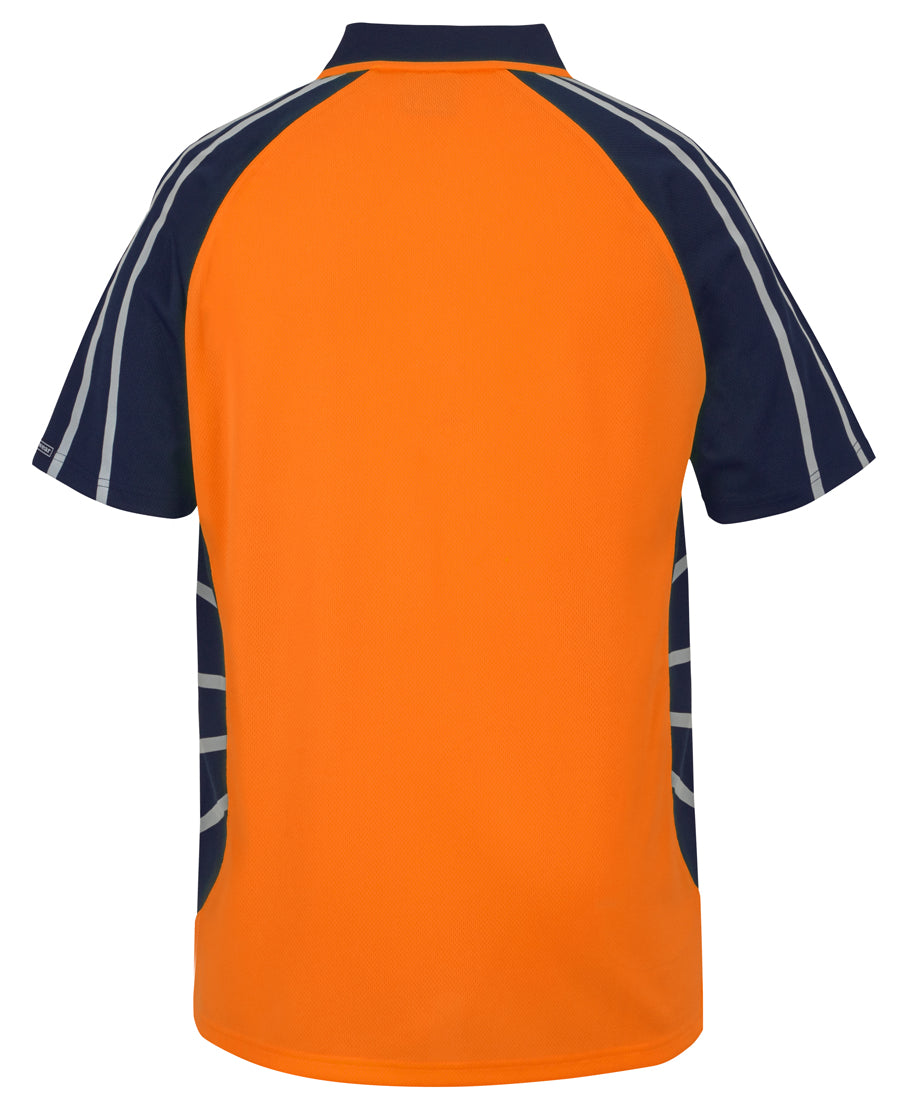 JB's Hi Vis Street Spider Polo with Reflective Stripe Short Sleeve (JBS6HSSR)