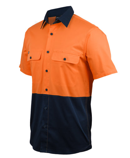 JB's Hi Vis Stretch Work Shirt Short Sleeve (JBS6HSWS)