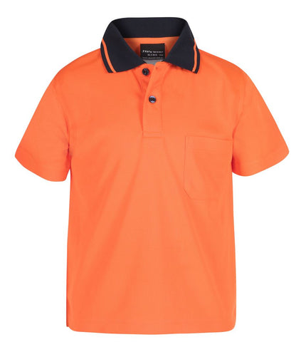 JB's Kids Hi Vis Non Cuff Traditional Polo Short Sleeve (JBS6HVNCK)