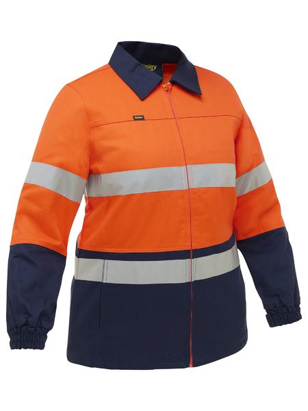 Bisley Ladies Hi Vis Drill Jacket Taped (BISBKL6710T)