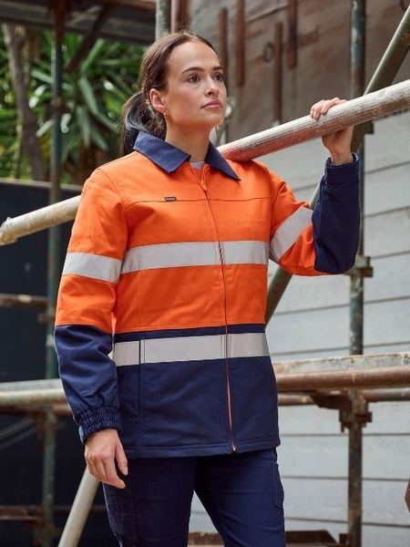 Bisley Ladies Hi Vis Drill Jacket Taped (BISBKL6710T)