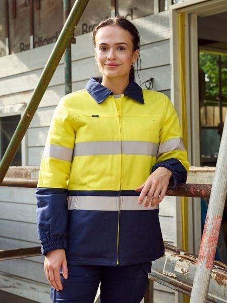 Bisley Ladies Hi Vis Drill Jacket Taped (BISBKL6710T)