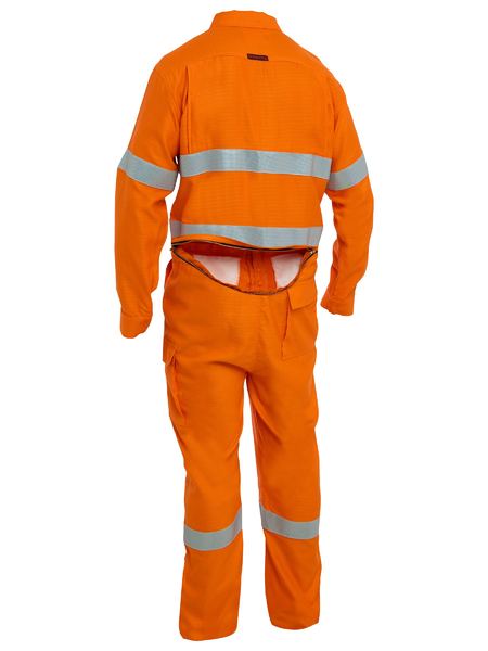 Bisley Hi Vis Apex 160/185 Taped FR Ripstop Vented Coverall with Waist Zip Opening (BISBC8479T)