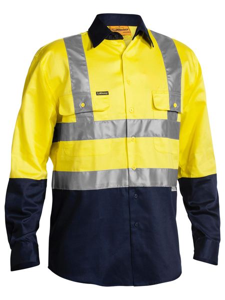 Bisley Hi Vis Taped Drill Shirt Long Sleeve (BISBS6267T)