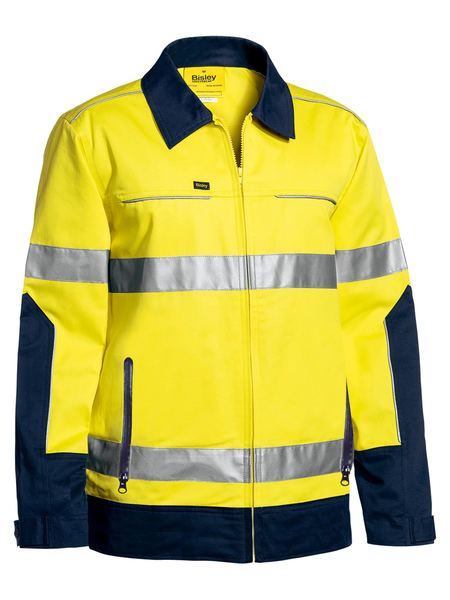 Bisley Hi Vis Taped Drill Jacket with Liquid Repellent Finish (BISBJ6917T)