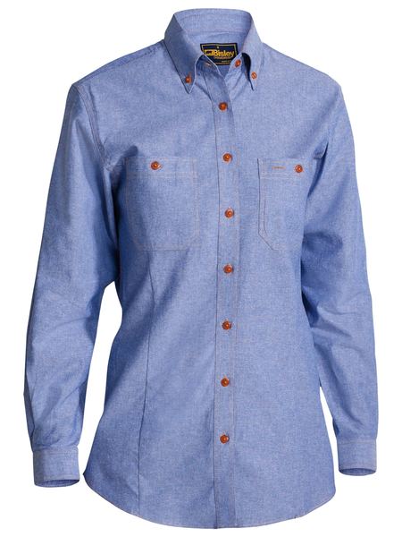 Bisley Ladies Chambray Shirt Long Sleeve (BISB76407L)