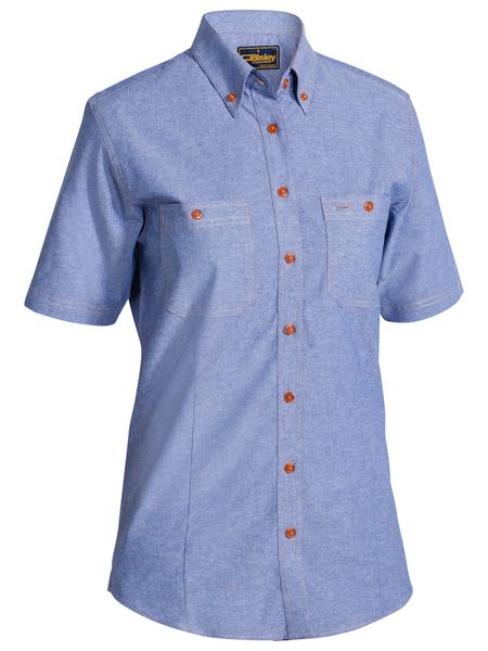 Bisley Ladies Chambray Shirt Short Sleeve (BISB71407L)