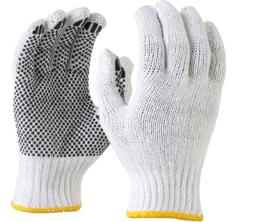 Moemic Knitted Poly/Cotton Glove with Polka Dot Palm (MOEPCDG)