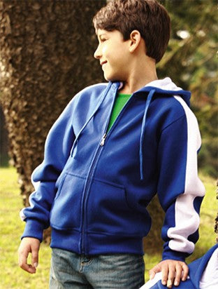 Bocini Kids Contrast Fleece Full Zip Hoodie (BOCCJ1222)