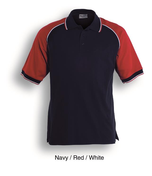 Bocini Unisex Three Tone Polo Short Sleeve (BOCCP0360)