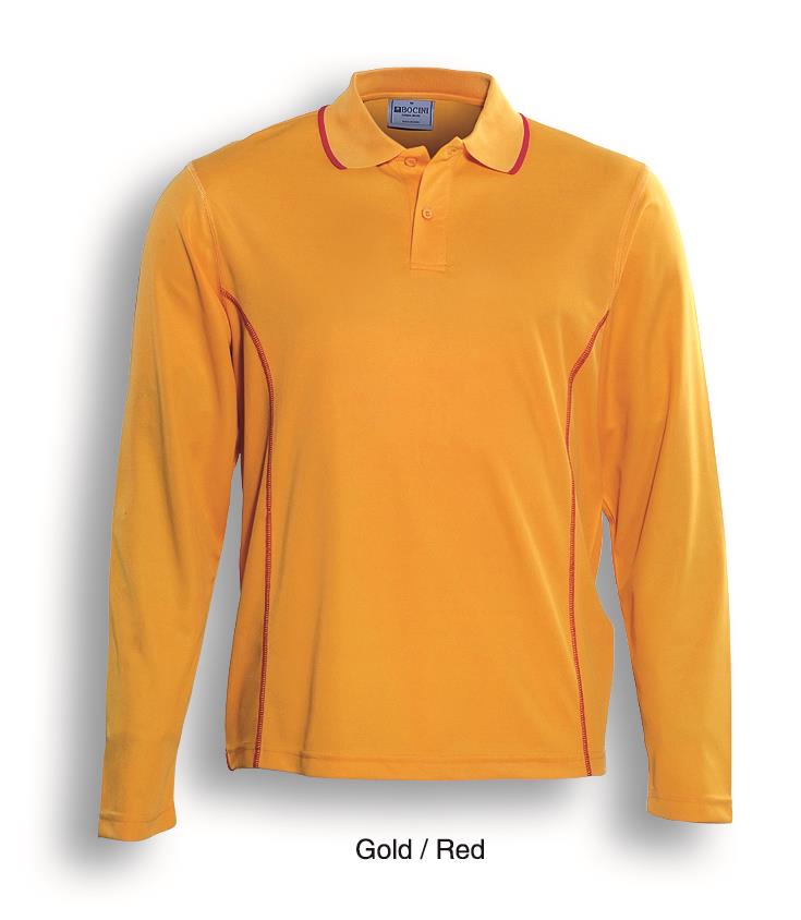 Bocini Unisex Stitch Feature Essentials Polo Long Sleeve (BOCCP0912)
