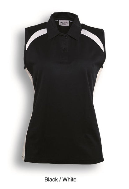 Bocini Ladies Team Essentials Contrast Polo Sleeveless (BOCCP0931)