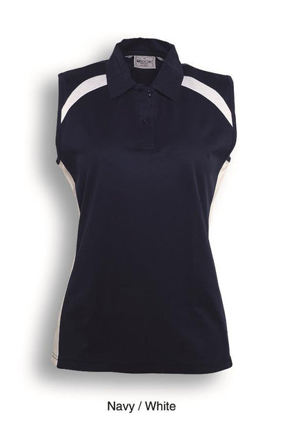 Bocini Ladies Team Essentials Contrast Polo Sleeveless (BOCCP0931)