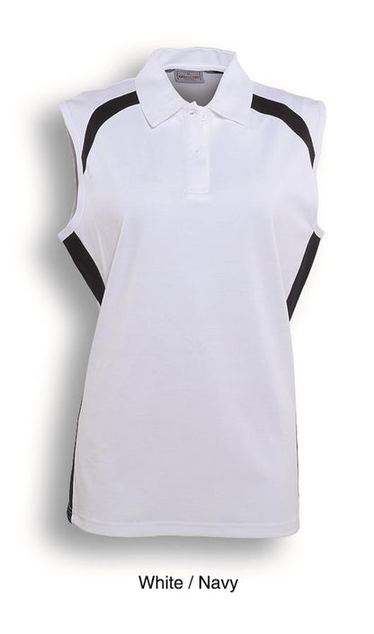 Bocini Ladies Team Essentials Contrast Polo Sleeveless (BOCCP0931)