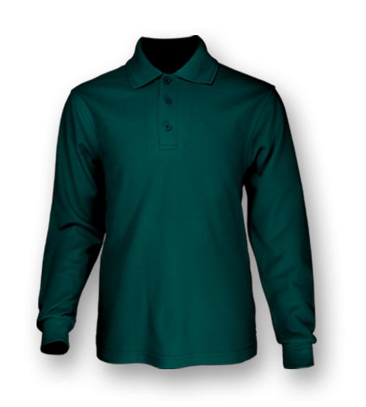 Bocini Unisex Plain Colour Poly Face Cotton Backing Polo Long Sleeve (BOCCP1604)