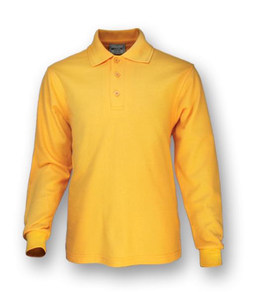 Bocini Unisex Plain Colour Poly Face Cotton Backing Polo Long Sleeve (BOCCP1604)