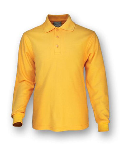 Bocini Unisex Plain Colour Poly Face Cotton Backing Polo Long Sleeve (BOCCP1604)