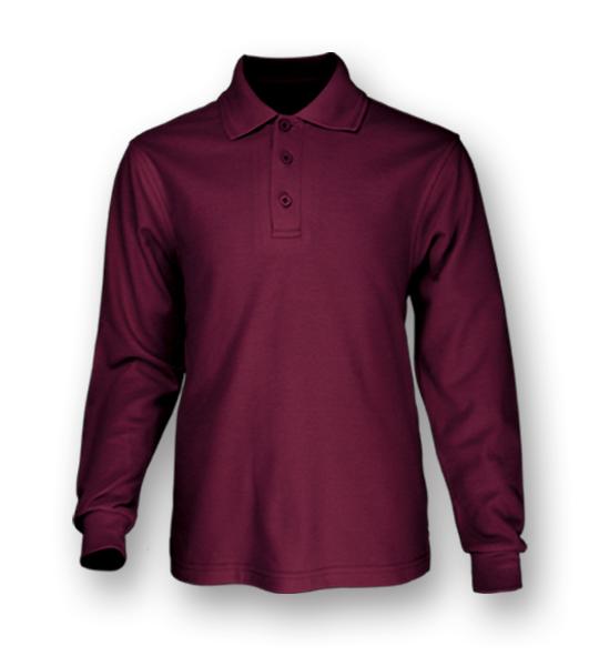 Bocini Unisex Plain Colour Poly Face Cotton Backing Polo Long Sleeve (BOCCP1604)