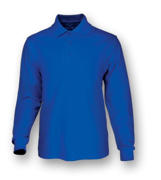 Bocini Unisex Plain Colour Poly Face Cotton Backing Polo Long Sleeve (BOCCP1604)