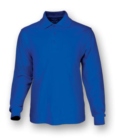 Bocini Unisex Plain Colour Poly Face Cotton Backing Polo Long Sleeve (BOCCP1604)