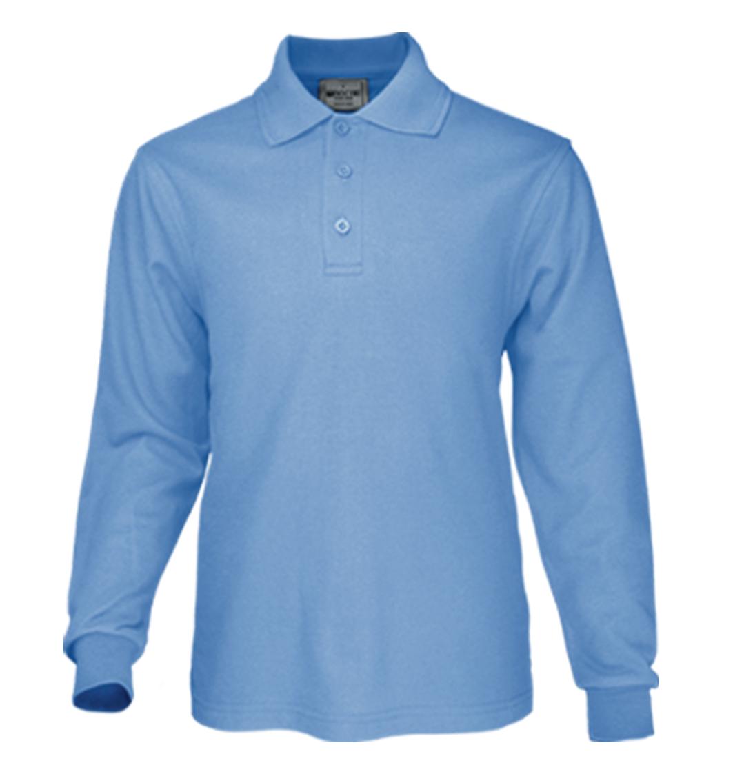 Bocini Unisex Plain Colour Poly Face Cotton Backing Polo Long Sleeve (BOCCP1604)