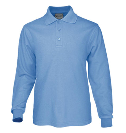 Bocini Unisex Plain Colour Poly Face Cotton Backing Polo Long Sleeve (BOCCP1604)