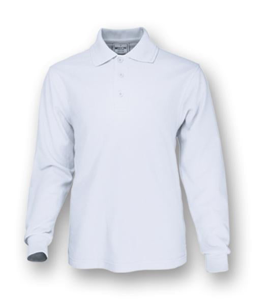 Bocini Unisex Plain Colour Poly Face Cotton Backing Polo Long Sleeve (BOCCP1604)