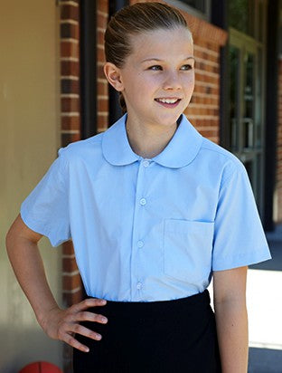 Bocini Girls Peter Pan Collar School Shirt Short Sleeve (BOCCS1405)