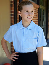 Bocini Girls Peter Pan Collar School Shirt Short Sleeve (BOCCS1405)