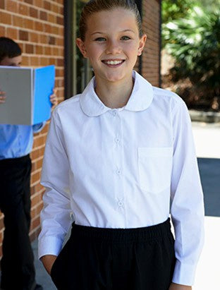 Bocini Girls Peter Pan Collar School Shirt Long Sleeve (BOCCS1461)