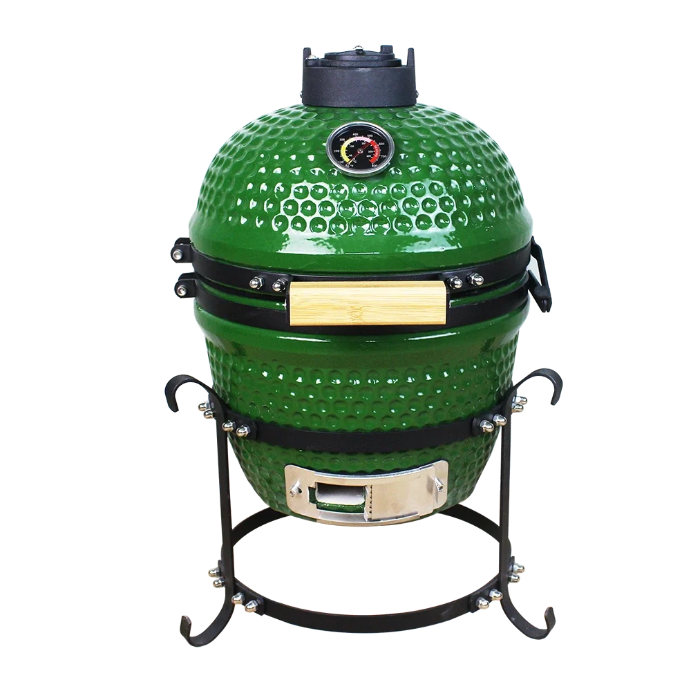 Kamado Moe Classic 13″ Green — Green finish on straight-leg stand.