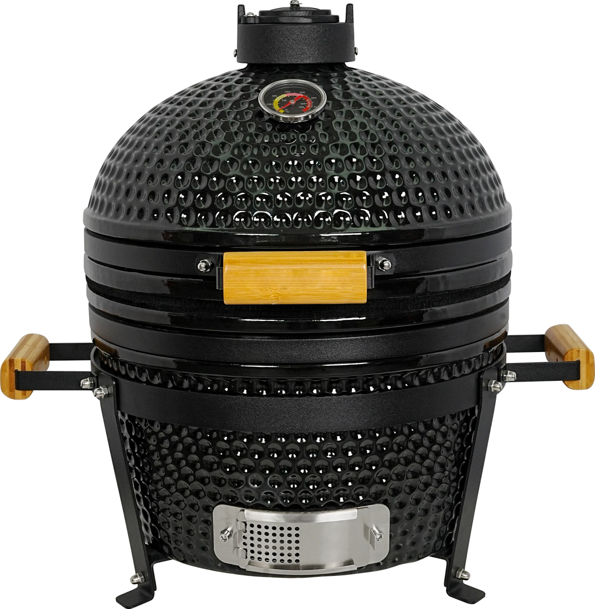 Kamado Moe Classic 16″ Black — Front view with lid closed.