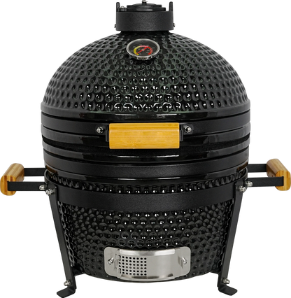 Kamado Moe Classic 16″ Black — Front view with lid closed.