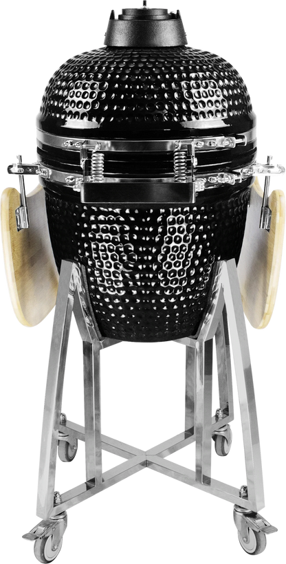 Kamado Moe Classic 18″ Black — Rear view with lid closed.