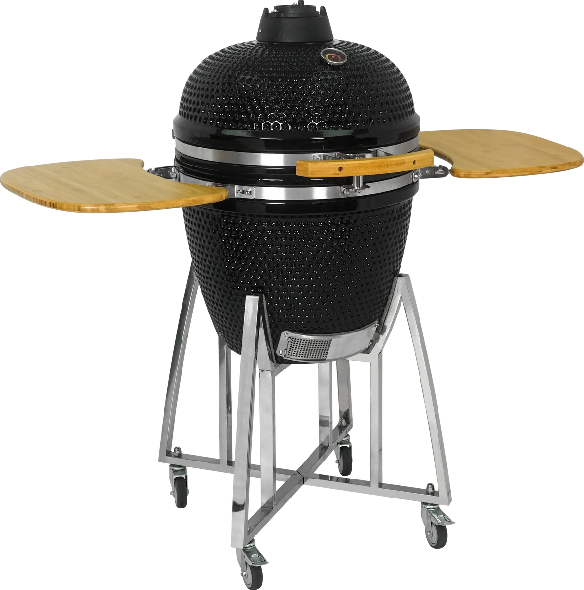 Kamado Moe Classic 21″ Black — Rear view with lid closed.