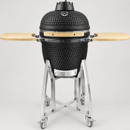 Kamado Moe classic 18″ Black Matt — AI finish illustration; source-model reference.