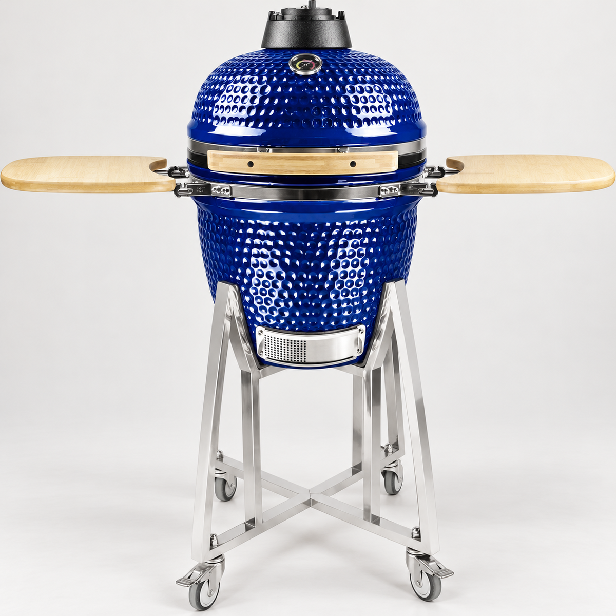 Kamado Moe classic 18″ Blue Gloss — AI finish illustration; source-model reference.