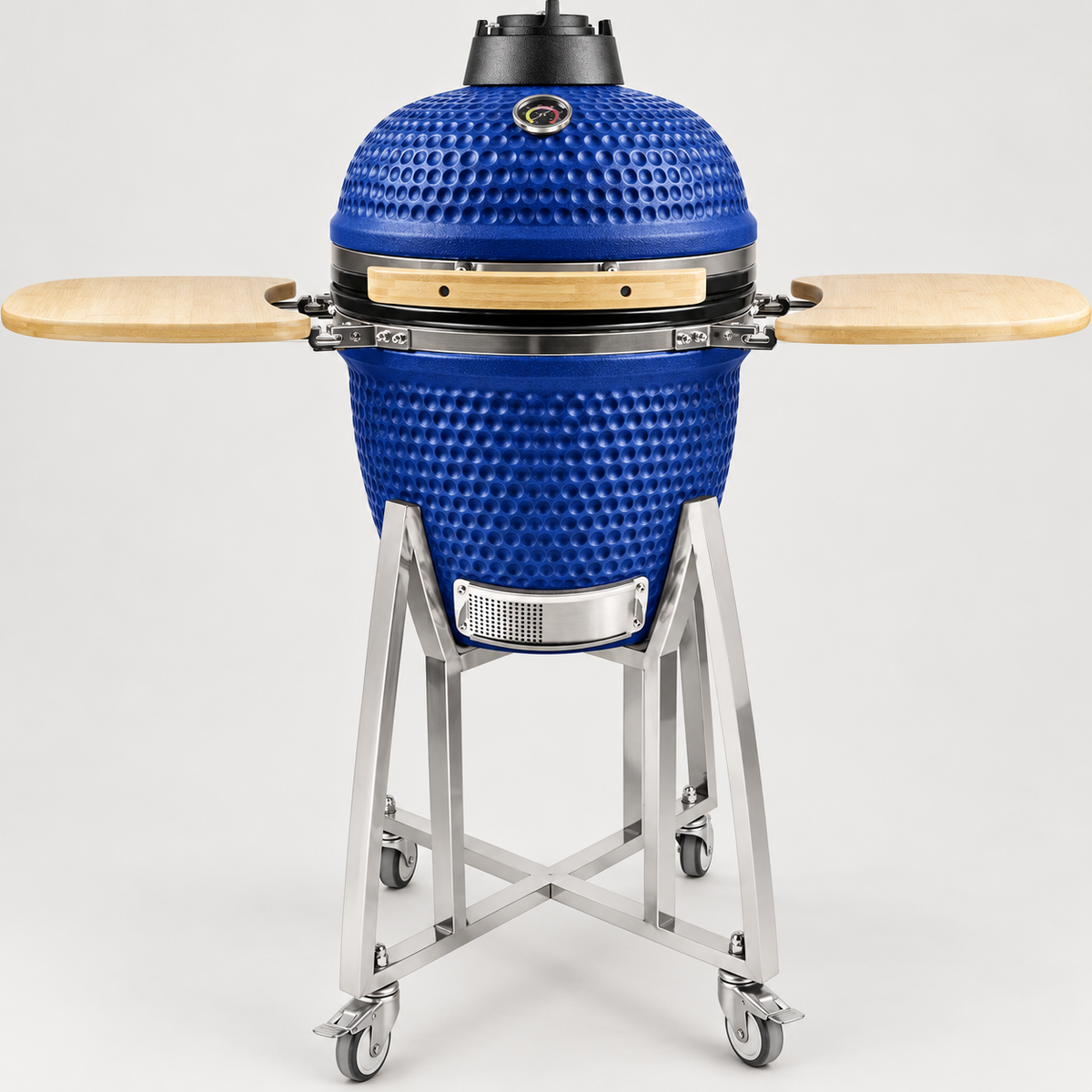 Kamado Moe classic 18″ Blue Matt — AI finish illustration; source-model reference.
