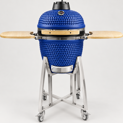 Kamado Moe classic 18″ Blue Matt — AI finish illustration; source-model reference.