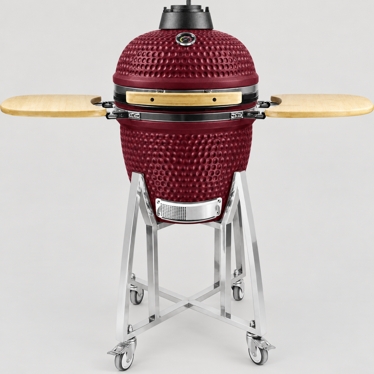 Kamado Moe classic 18″ Burgundy Matt — AI finish illustration; source-model reference.