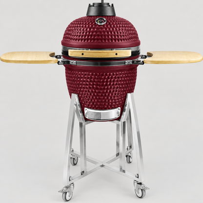 Kamado Moe classic 18″ Burgundy Matt — AI finish illustration; source-model reference.