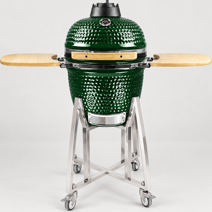 Kamado Moe classic 18″ Green Gloss — AI finish illustration; source-model reference.