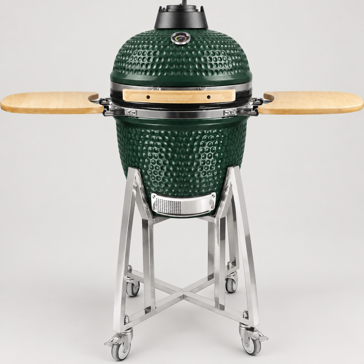 Kamado Moe classic 18″ Green Matt — AI finish illustration; source-model reference.